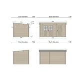 Abri de jardin monopente en bois massif 8,74m² avec 2 espaces et cloison - Eden Ma boutique
